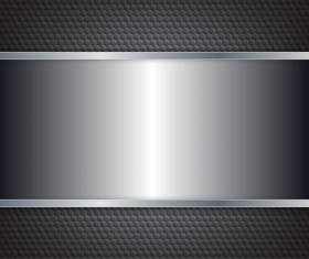 Silver metal with carbon fiber background vector