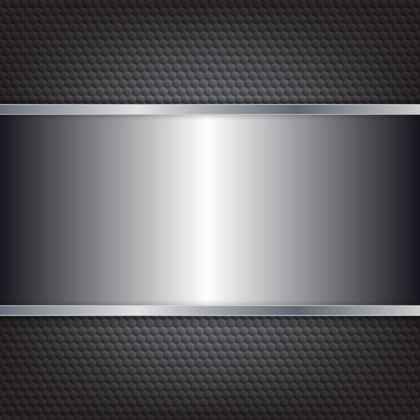 Silver metal with carbon fiber background vector
