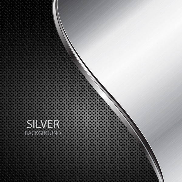Silver with black metal background vector
