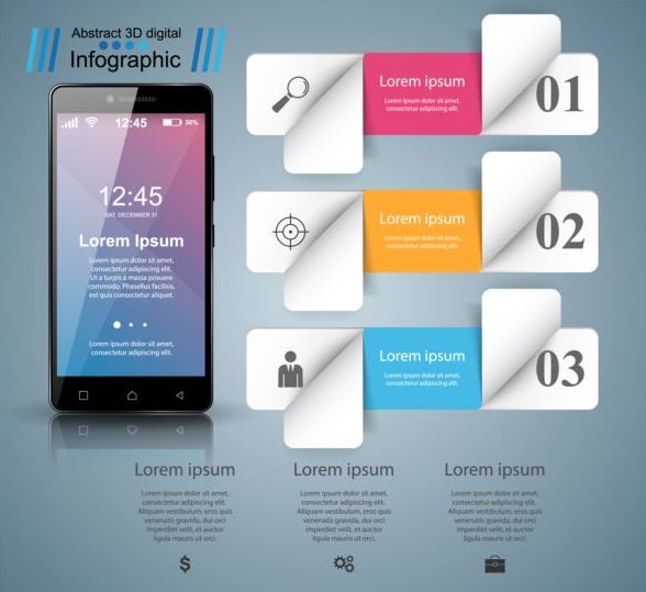 Smartphones with option infographic vector template 15