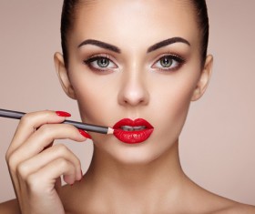 Smear lipstick woman HD picture 01