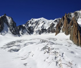 Snow Mountain scenery Stock Photo