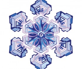Snowflake with white background vector material 02