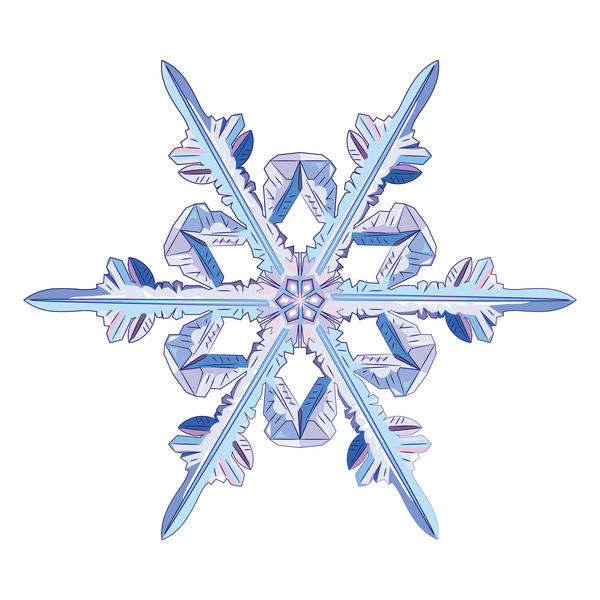 Snowflake with white background vector material 03
