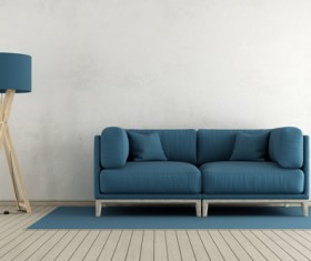 Sofa and floor lamp Stock Photo