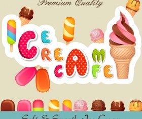 Soft and smooth ice cream vintage background vector