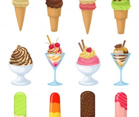 Sorts of ice cream vector illustration 01