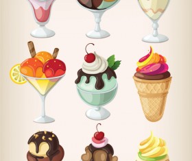 Sorts of ice cream vector illustration 03
