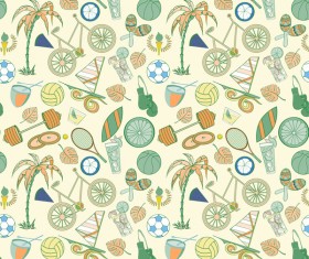 Sport elements seamless pattern vectors 03