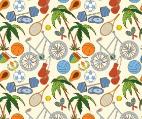Sport elements seamless pattern vectors 06