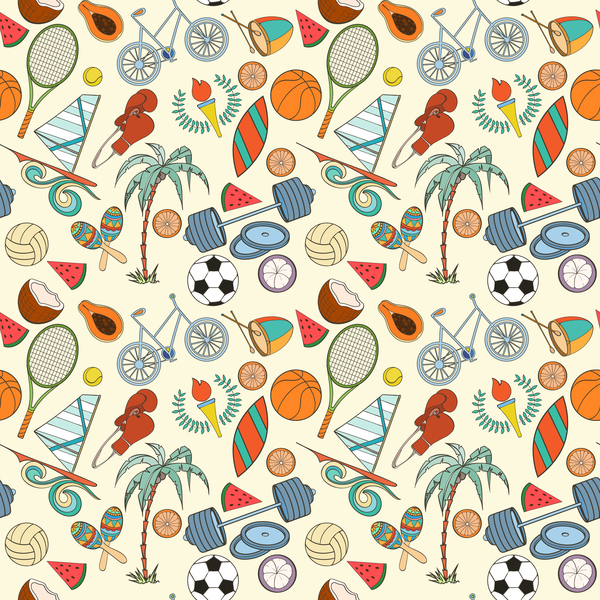 Sports seamless pattern Royalty Free Vector Image