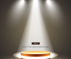 Spotlight effect background with gold podium vector 01