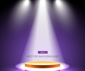 Spotlight effect background with gold podium vector 04