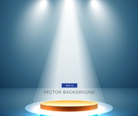 Spotlight effect background with gold podium vector 05