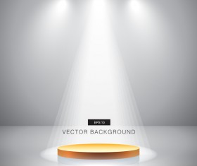 Spotlight effect background with gold podium vector 06