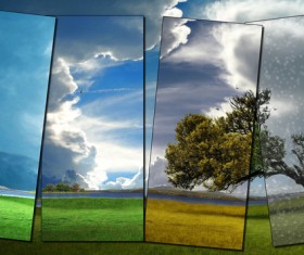 Spring, summer, autumn and winter HD picture