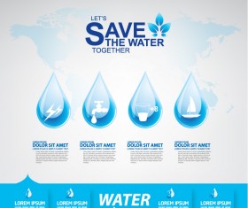 Start now save the water infographic vector 04
