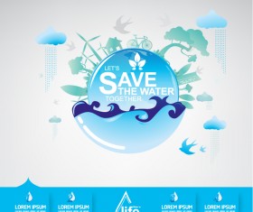 Start now save the water infographic vector 05
