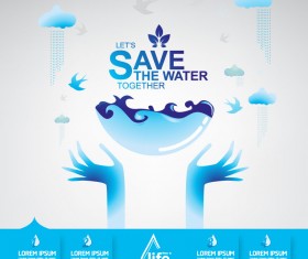 Start now save the water infographic vector 07