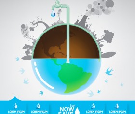 Start now save the water infographic vector 13