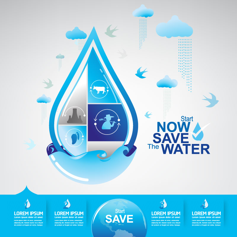 Start now save the water infographic vector 15