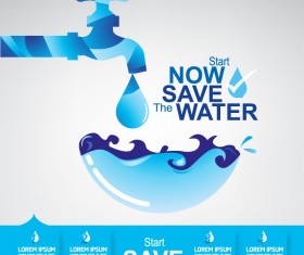 Start now save the water infographic vector 22