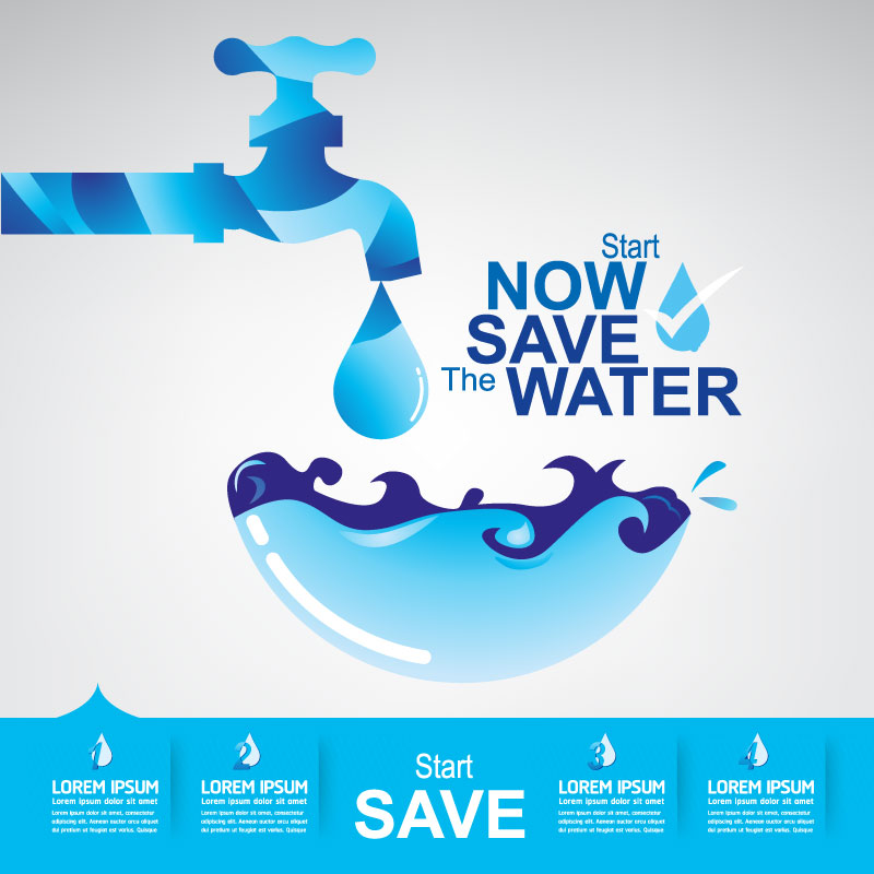 Start now save the water infographic vector 22