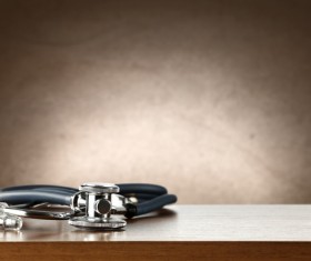 Stethoscope on the desktop Stock Photo