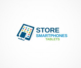 Store smartphones tablets logo design vectors
