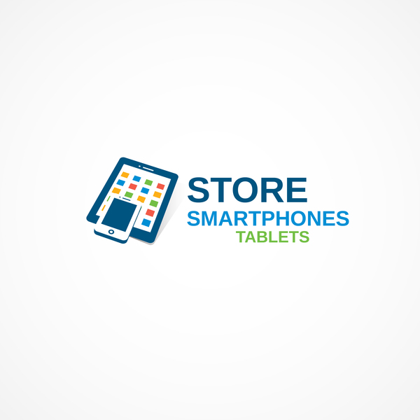 Store smartphones tablets logo design vectors