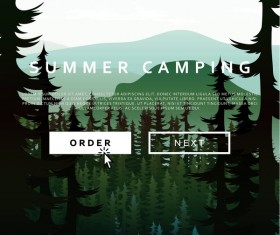 Summer forest landscape vector material 03