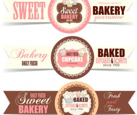 Sweet bakery badge vector banners 01