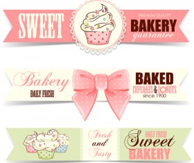 Sweet bakery badge vector banners 02
