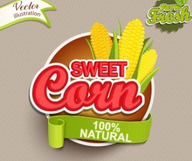 Sweet corn labels vector