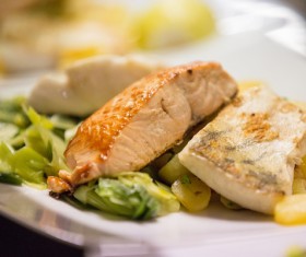 Tasty Fish Dishes Stock Photo 01