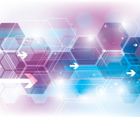 Technology elements with hexagon background vector 02