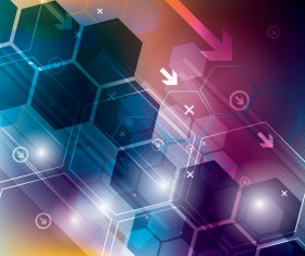 Technology elements with hexagon background vector 03