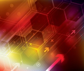 Technology elements with hexagon background vector 05