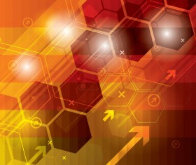 Technology elements with hexagon background vector 07