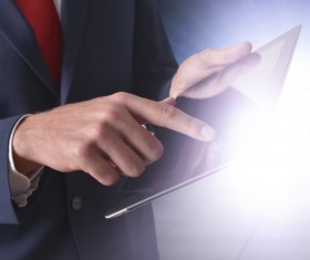 The person who operates the tablet HD picture