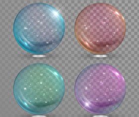 Transparent bubble illustration vector set 02