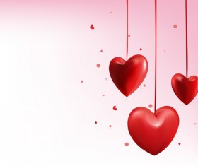 Valentine day red heart decor vector illustration
