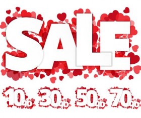 Valentine day sale discount design vector