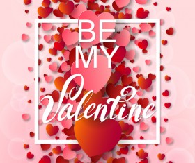 Valentine frame with red heart and pink background vector 03