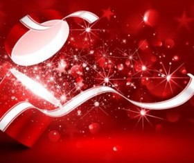 Valentine gift box with red background vectors 02