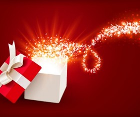 Valentine gift box with red background vectors 03