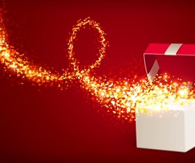 Valentine gift box with red background vectors 07