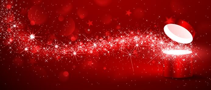 Valentine gift box with red background vectors 08
