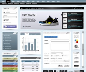 Vector business wetsite template material set 04