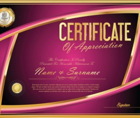 Vector certificate golden template material set 05